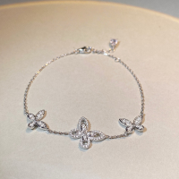wholesale S925 Sterling Silver Phantom Butterfly Bracelet for Women, Ins Style, Simple and Versatile Chain, Zirconia Full Diamond Tennis Bracelet-Butterfly Bracelet-SL001 925 Silver