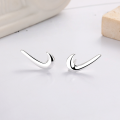wholesale S925 Sterling Silver Trendy Minimalist Checkmark Heart Geometric Design Unique Niche Ear Piercing Earrings for Women-0-3
