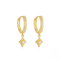 wholesale S925 Sterling Silver Zircon-inlaid Geometric Bee Ear Cuff, Cross-border Hot Seller, Ins Creative Earrings-Gold#1 925 Silver