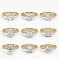 wholesale 9/10/14/18K Gold Cross-Border High-End 1 Carat Moissanite Engagement Ring with Certificate-0-5