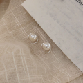 wholesale S925 Sterling Silver Pearl Circle Ear Studs Women's Korean High-end Summer New Season Luxury Versatile Earrings-0-4