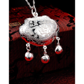 wholesale [Pure Silver] 999 Silver Longevity Lock Baby Jewelry, Infant Fu Character Pendant Necklace, Full Moon Gift for Newborns-0-0