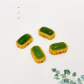 wholesale S925 gold-plated silver natural jade gourd square pendant accessory bracelet necklace braided cord string ornament DIY handmade spacer-0-1