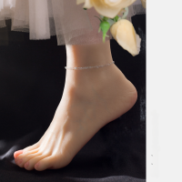 wholesale S925 Sterling Silver Sweet Ins-style Double-Layer Rotating Bead Anklet Simple Design Engraved Lucky Bead Anklet S7292-S925 Silver Anklet>925 Silver