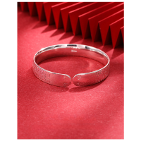 wholesale S999 Solid Silver Ethnic Style Silver Bracelet with Heart Sutra Engraving, Zen-Inspired Character Bracelet/Bangle, Gift for Mothers, Factory Direct Sales-999 pure silver bracelet about 37 grams 99 silver