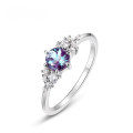 wholesale S925 Sterling Silver Cross-Border New Simple Geometry Lab-Grown Alexandrite Ins Fashion Trend Ring Wholesale-0-0