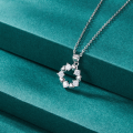 wholesale S925 Sterling Silver Korean and Japanese Style Small Fresh Personality Clavicle Chain Necklace Fashionable Diamond-Cut Zircon Flower Pendant for Women Wholesale-0-5