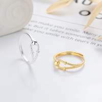 wholesale S925 Sterling Silver Geometric Irregular Open Ring Ins French Style Minimalist Versatile Fashion Jewelry-1181J Gold/approx. 2.1g &gt; Adjustable opening