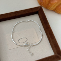 wholesale S925 Sterling Silver Korean Version Geometric Bracelet for Women, Fashion Minimalist Ins Niche Luxury Versatile Bangle-0-0