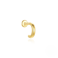 wholesale S925 Silver Micro-set Zircon Flat Spiral Cartilage Earring, Minimalist-Single gold-6MM#2