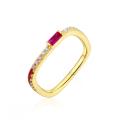 wholesale 925 Sterling Silver Bfirst Designer Fashion and Versatile Slimming Square Women's Ruby Zircon Ring-0-0