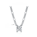 wholesale S925 Silver Hip Hop New Bull Head 2 Carat Round Moissanite Unisex Pendant Firago Chain-0-5