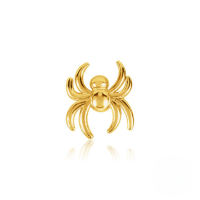 wholesale S925 Sterling Silver Punk Hip-hop Spider Body Piercing Jewelry Cartilage Threaded Ear Stud-Single gold