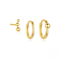 wholesale S925 Sterling Silver Zircon-encrusted Exquisite Hexagram Star Heart Stud Earrings-3-piece set, gold#3&gt;925 silver