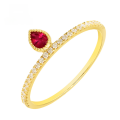 wholesale 18K Gold Artli Jewelry Simple Daily Wear Small Niche Versatile High Ruby Ring Full-cut Diamond Ring Jewelry Wholesale-0-0