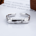 wholesale S925 Sterling Silver Irregular Textured Open Ring, Creative and Stylish European and American Minimalist Style Ring for Women-0-3