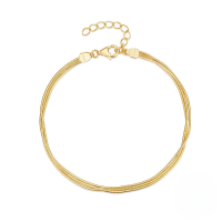 wholesale 925 Sterling Silver New Three-layer Snake Bone Chain Bracelet For Women,,ins。-Gold 925 silver