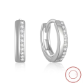 wholesale S925 Sterling Silver Geometric Studded Hoop Earrings, Minimalist Korean-style, Elegant, Unique, Niche, High-end Women's Earrings-0-6
