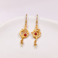 wholesale S925 Gold-Plated Silver Semi-Finished Ear Hooks with Adhesive Fasteners, Featuring Southern Red Agate, Turquoise, and Jasper for DIY Earrings, High-End Vintage Ear Accessories-0-7