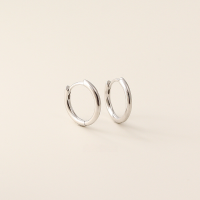 wholesale S925 Sterling Silver Minimalist Korean Plain Circle Round Ear Studs Light Surface Multiple Sizes Stackable Ear Hoops-9mm platinum (original large size)  925 silver