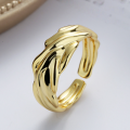 wholesale S925 Sterling Silver Irregular Minimalist Concave-Convex Wave Pattern Open Ring Ins Korean Japanese Style Women's Ring-0-1