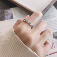 wholesale S925 Sterling Silver Retro Matte Craft Multi-Fu Character Print Ring, New Chinese Style Literary Ethnic Wind Index Finger Ring-1123FJ/matte approx. 3.3g opening adjustable