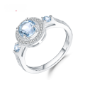 wholesale S925 Silver Designer Light Luxury Natural Topaz Ring with High-End Setting and Natural Gemstone-0-0