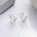 wholesale S925 double-sided heart ear clasp, fresh and sweet little chic style, exquisite and versatile design, elegant ear clip for women-0-0