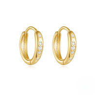 wholesale 925 Sterling Silver Classic Zircon-inlaid Opal Ear Hoop Earrings For Women, Popular In, Ins-Gold#1 925 Silver