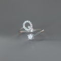 wholesale Metal S925 Silver Nalan Your Name Korean Style Single Diamond 26 English Letters Adjustable Ring J3869-0-21