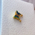 wholesale S925 gold-plated enamel fired blue colored butterfly back cloud spacer bead sweater chain collarbone necklace bracelet pendant accessory-0-13