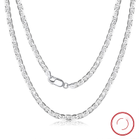 wholesale S925 Sterling Silver Cloud-Pull Necklace, Popular in Europe and America, Trendy Men's Niche Design Day-Link Chain-White gold 2.6mm Japanese-style chain, length 40cm, weight approximately 3.7g 925 silver