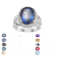 wholesale S925 Sterling Silver Natural Topaz Ring Fashion Luxury High-End Setting 6 Carat Colored Gemstone Ring-0-7