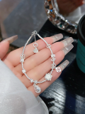 wholesale S925 Sterling Silver Butterfly Pearl and Broken Silver Bracelet for Women, New Chinese-style Small Design, National Style Versatile Hand Accessory Gift-0-16