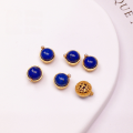 wholesale S925 gold-plated silver natural lapis lazuli four-leaf clover running charm bracelet necklace braided cord DIY handmade spacer beads semi-finished-0-8