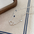 wholesale S925 Sterling Silver Hollow-out Heart Necklace for Women, Ins Bohemian Style Minimalist Star Collarbone Chain with a Sense of Sophistication-0-5