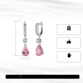 wholesale S925 Sterling Silver Cloud Pull New Jewelry Collection Light Luxury 5A Ultra-Sparkling Pink Ice Flower-Cut Teardrop Zircon Earrings-0-0