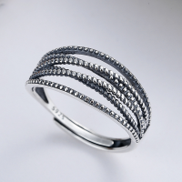 wholesale S925 Sterling Silver Harajuku Style Trendy Multi-Layer Crossed Wrapped Hollow Open Ring for Men and Women-YFJ293/approx. 2.38g>Adjustable opening