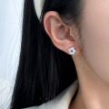 wholesale S925 Sterling Silver Retro Full Diamond Hollow Floral Stud Earrings Fashion Versatile Commuting Niche Ear Jewelry M05070-0-1