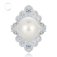 wholesale 18K Gold Jewelry: The Happy Designer's 16mm Pearl Ring with Luxurious Ring Band, Live Streaming Best Seller-R562 Pearl Ring>Size 7