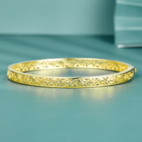 wholesale 925 Sterling Silver New Chinese Style Women's Light Luxury Concubine Bracelet, Xiaohongshu Same Style Niche Hollow Silver Bracelet Wholesale-925 sterling silver bracelet gold 925 silver