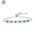 wholesale 925 Silver Zishi Bracelet Inlaid with Emerald Gift Jewelry Source Wholesale Silver Bracelet Ready-to-Ship Dropshipping-0-1