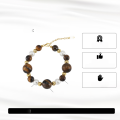 wholesale Metal material with tiger's eye stone, shell, and pearl bead bracelet, new style factory wholesale-0-0
