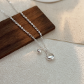 wholesale S925 Sterling Silver Pendant Necklace for Women, Small and Minimalist, Unique Design, Collarbone Chain, Korean New Edition-0-4