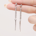 wholesale S925 Sterling Silver New Long Tassel Ear Studs for Women, Versatile Small Design, Earring for Healing Piercings, Minimalist Earrings Wholesale-0-1
