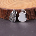 wholesale Sterling silver small pendant Thai silver gourd longevity lock necklace charm for women DIY bracelet accessory-0-6