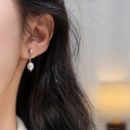 wholesale S925 Sterling Silver Geometric Round Bead Stud Earrings Korean Style Fashion Luxury Ins Trend Ear Accessories M05257-0-1
