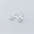 wholesale S925 Silver Flower Stud Earrings for Women, Korean Style Fashionable and Elegant Minimalist Small Hook Five-Petal Floral Jewelry E9029-0-1