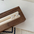wholesale S925 Sterling Silver Embroidered Bow Ear Studs for Women, Small and Minimalist, Fresh and Niche Trendy Earrings-0-5