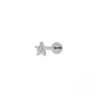 wholesale S925 Sterling Silver 18g Flat Head Push-pin Cartilage Ear Stud, Popular In Europe And America For Ear Piercing-Single platinum #17